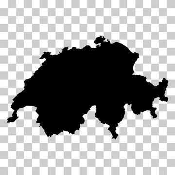 Switzerland map shape, travel web flat concept icon symbol vector illustratio Stock Illustration