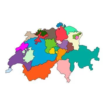 Switzerland map shape, travel web flat concept icon symbol vector illustratio Stock Illustration