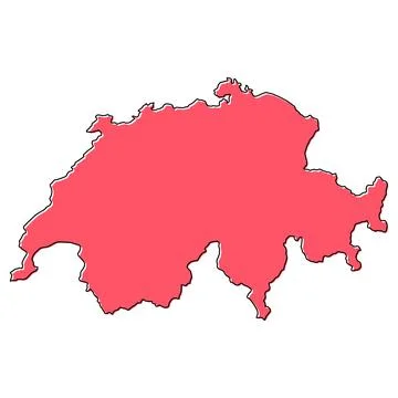 Switzerland map shape, travel web flat concept icon symbol vector illustratio Stock Illustration