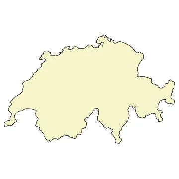 Switzerland map shape, travel web flat concept icon symbol vector illustratio Stock Illustration