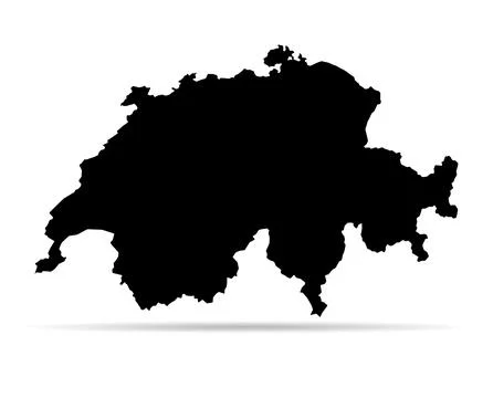 Switzerland map shape, travel web flat concept icon symbol vector illustratio Stock Illustration