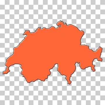 Switzerland map shape, travel web flat concept icon symbol vector illustratio Illustrazione stock