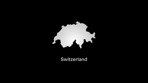 Switzerland map transforming and glowing on black background Stock Footage 316242516