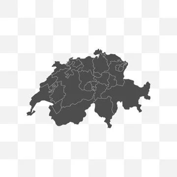 Switzerland map on transparent background. Vector illustration. Stock Illustration
