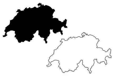 Switzerland map vector Stock Illustration