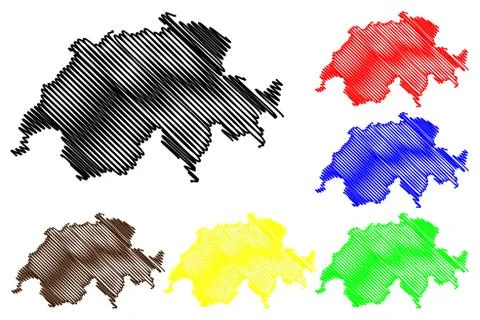 Switzerland map vector Stock Illustration