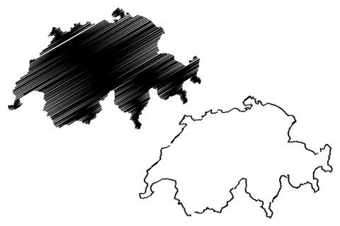 Switzerland map vector Stock Illustration