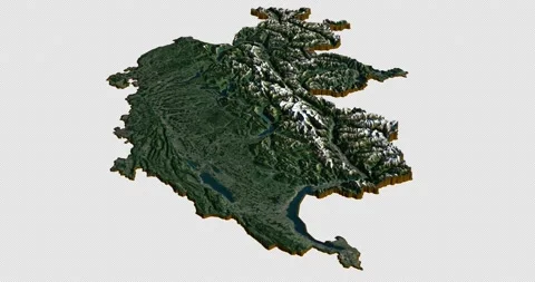 Switzerland map from west to east with 3d relief 4K satellite ground height Stock Footage 214331237