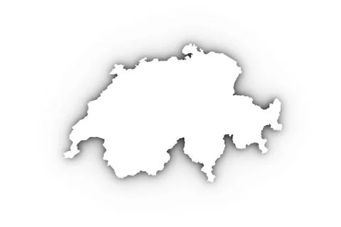Switzerland map in white イラスト素材
