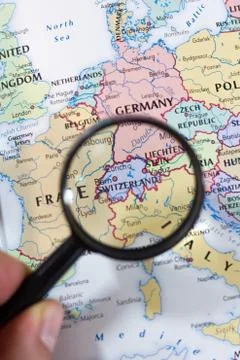Switzerland on the map of the world. Foto stock