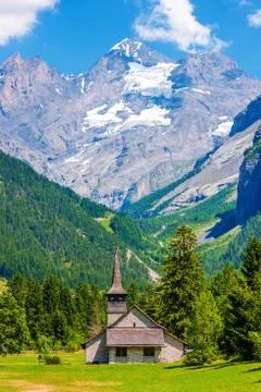 Switzerland Mountain Summer Scenery and Kandersteg 写真素材