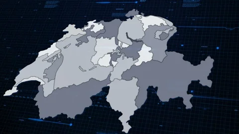 Switzerland network map Stock Footage 87978165