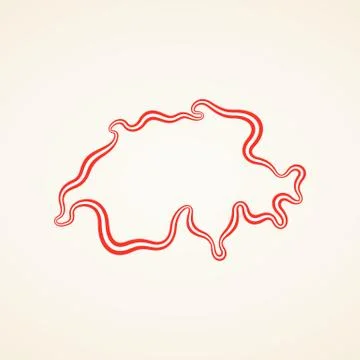 Switzerland - Outline Map Stock Illustration
