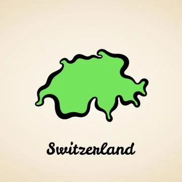 Switzerland - Outline Map Illustrazione stock