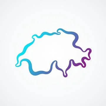 Switzerland - Outline Map Stock Illustration