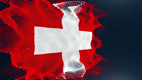Switzerland Particle Flag Video stock 175879982