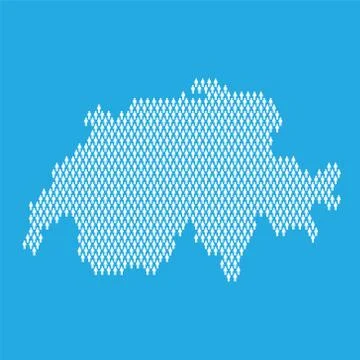 Switzerland population. Statistic map made from stick figure people Illustrazione stock