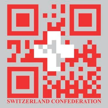 Switzerland qr code flag, vector Stock Illustration