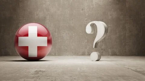 Switzerland. Question Mark Concept. Stock Illustration