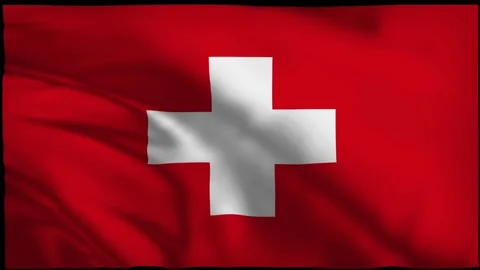 Switzerland Rectangular Flag Wavy Flag Animation Stock Footage 304795011