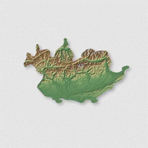Switzerland Rotating 3D Relief Map Seamless Loop, Alpha Channel 4K Vídeo Stock 340699389