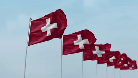Switzerland Row Of Flags Animation Stock-Footage 136259779