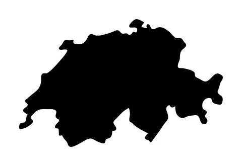 Switzerland Silhouette flag map. Vector illustration of national symbol. Grap Stock Illustration