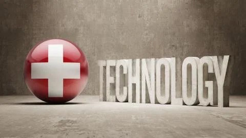 Switzerland. Technology Concept. 스톡 일러스트