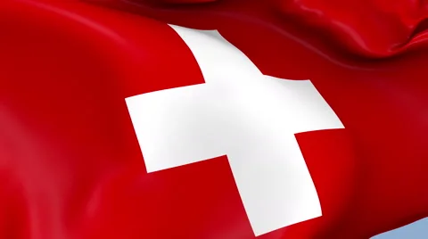 Switzerland Waving Flag Background Loop Stock Footage 64216741