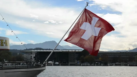 Switzerland waving flag Stock Footage 33782732