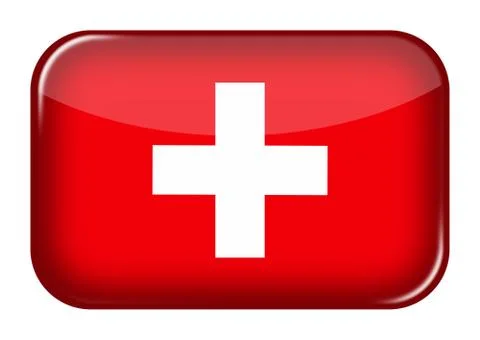 Switzerland web icon rectangle button with clipping path 3d illustration イラスト素材
