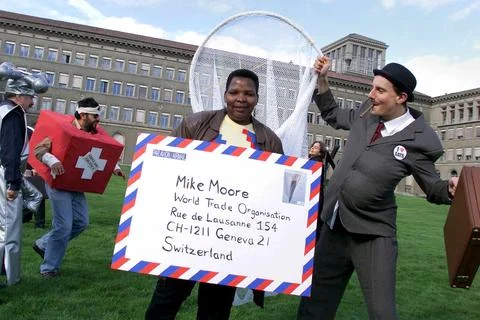Switzerland - wto Basic Services Protest - Mar 2001 Stock Photos
