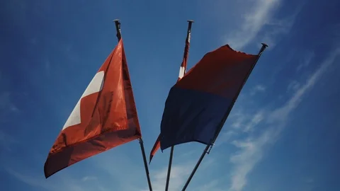 Switzernad Ticino Lugano Flags Stockbeeldmateriaal 123745491