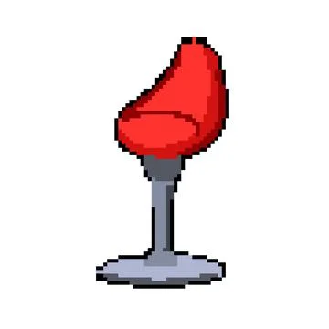 Swivel bar stool pixel art vector illustration Stock Illustration