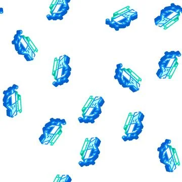Swivel base bench vice isometric icon seamless pattern Illustrazione stock