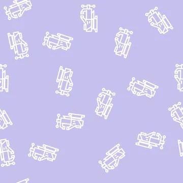 Swivel base bench vice line vector seamless pattern Illustrazione stock