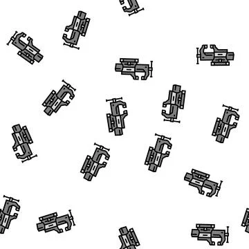 Swivel base bench vice vector seamless pattern Illustrazione stock