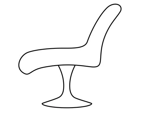 Swivel couch - vector linear illustration for coloring. Swivel Chair - Furniture Stock Illustration