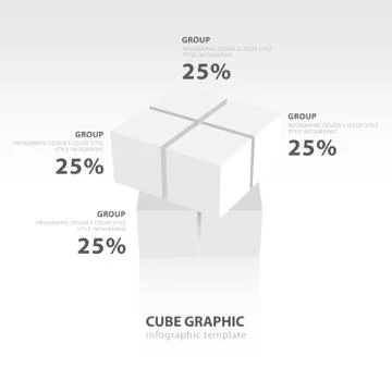 Swivel cube infographic template  white color balance 스톡 일러스트