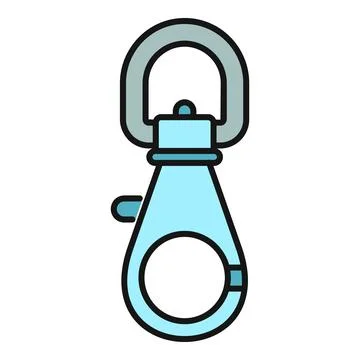Swivel snap hook clasp metal hardware icon Stock Illustration