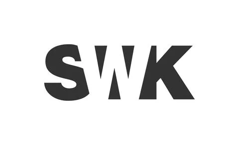 SWK logo design. Initial letter S W K bold font style for tech startups, co.. Stock Illustration