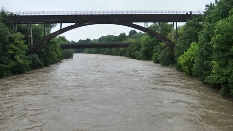 Swollen river Brembo Stock Footage 131934511