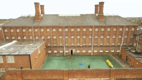 Swoop over prison Video stock 82460986