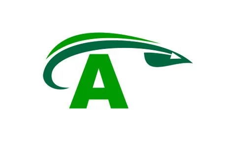 Swoosh Leaf Initial A Stock-Illustration