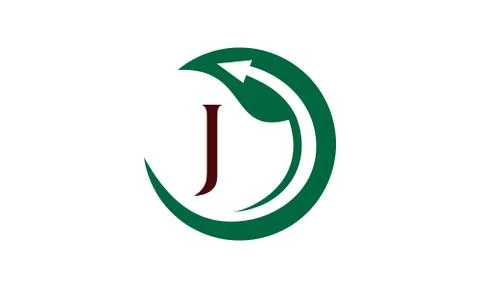 Swoosh Leaf Initial J Stock-Illustration