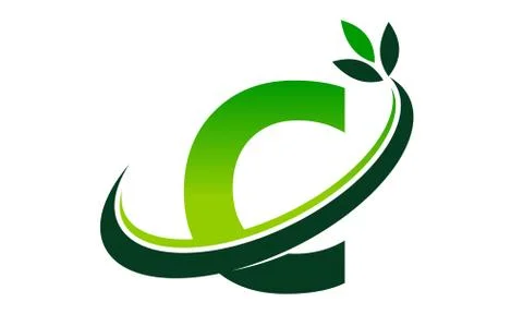 Swoosh Leaf Letter C Stock-Illustration