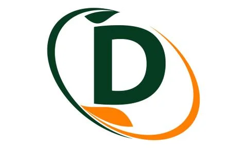 Swoosh Leaf Letter D Stock-Illustration