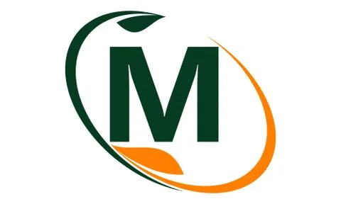 Swoosh Leaf Letter M Stock-Illustration