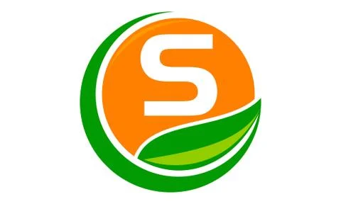 Swoosh Leaf Letter S Stock-Illustration