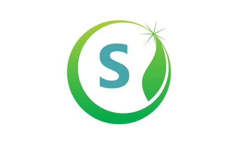 Swoosh Leaf Letter S Illustrazione stock